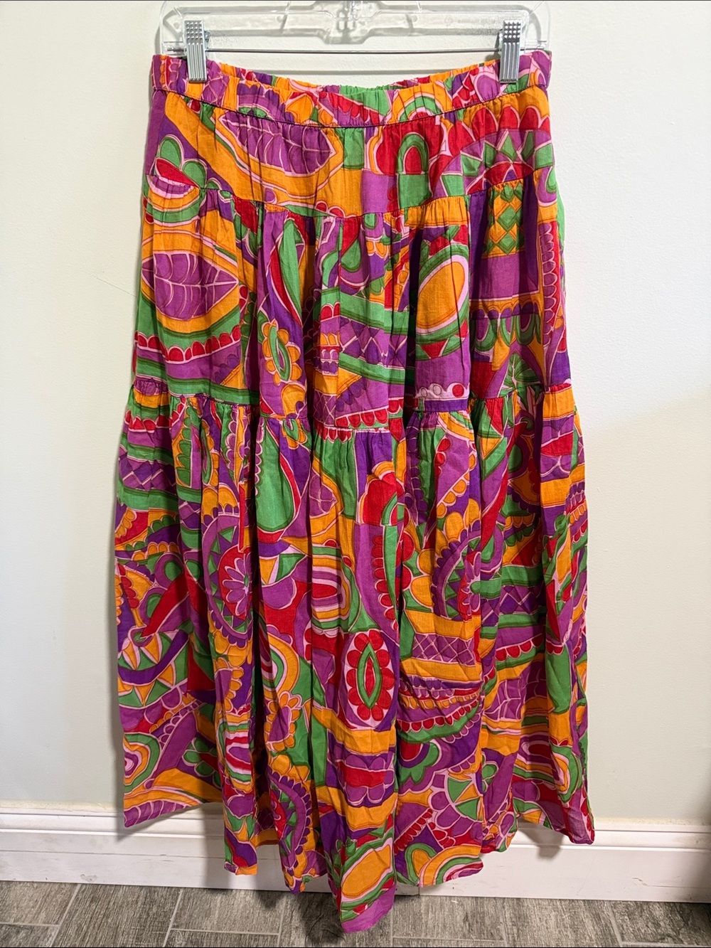 BA&SH Daniela High-Waisted Cotton Skirt Size XL